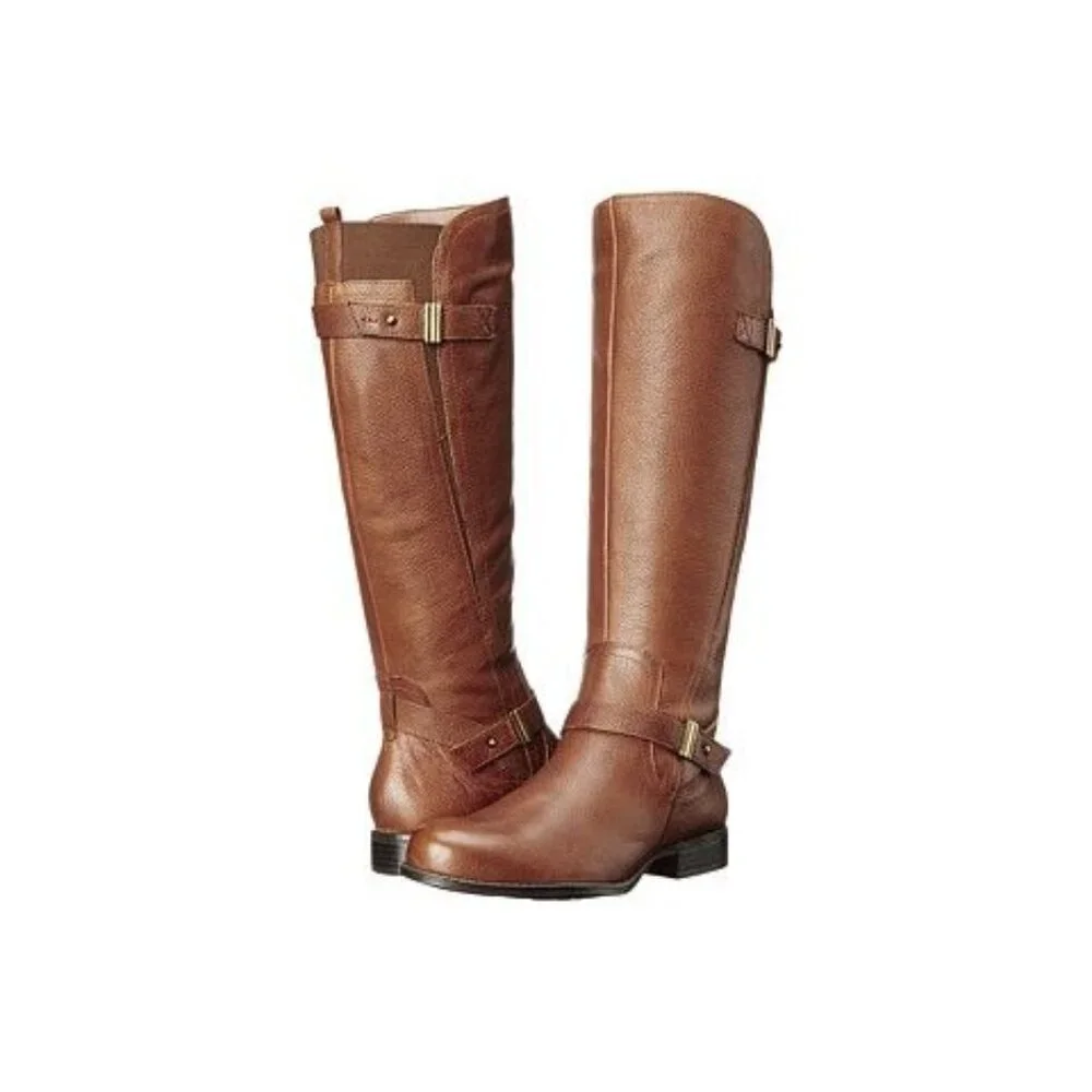 Naturalizer Joan Wide Calf Leather Boots - Size 6.5